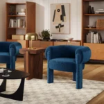 Everse 33.5_ Velvet Lounge Chair - Melange Twilight