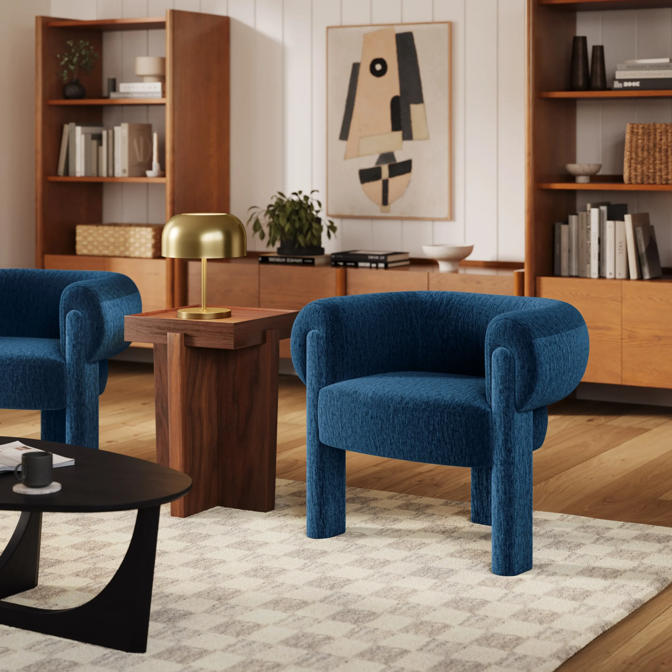Everse 33.5_ Velvet Lounge Chair - Melange Twilight - Image 12
