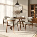 Odin Dining Chair - Walnut and Camelia Ivory
