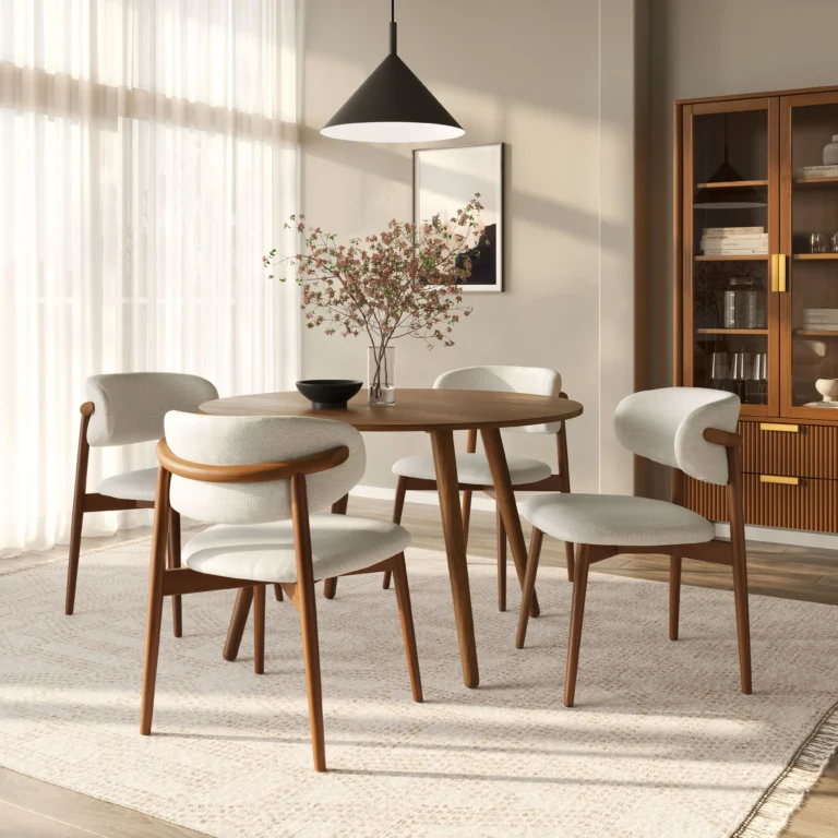 Odin Dining Chair - Walnut and Camelia Ivory