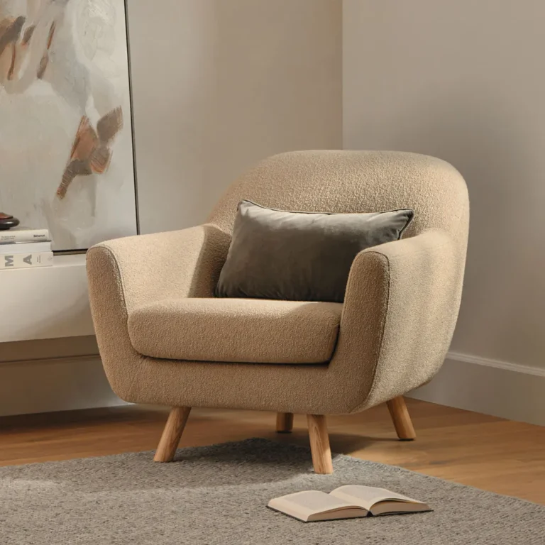 Gabriola 34_ Lounge Chair - Sandstone Wool Bouclé