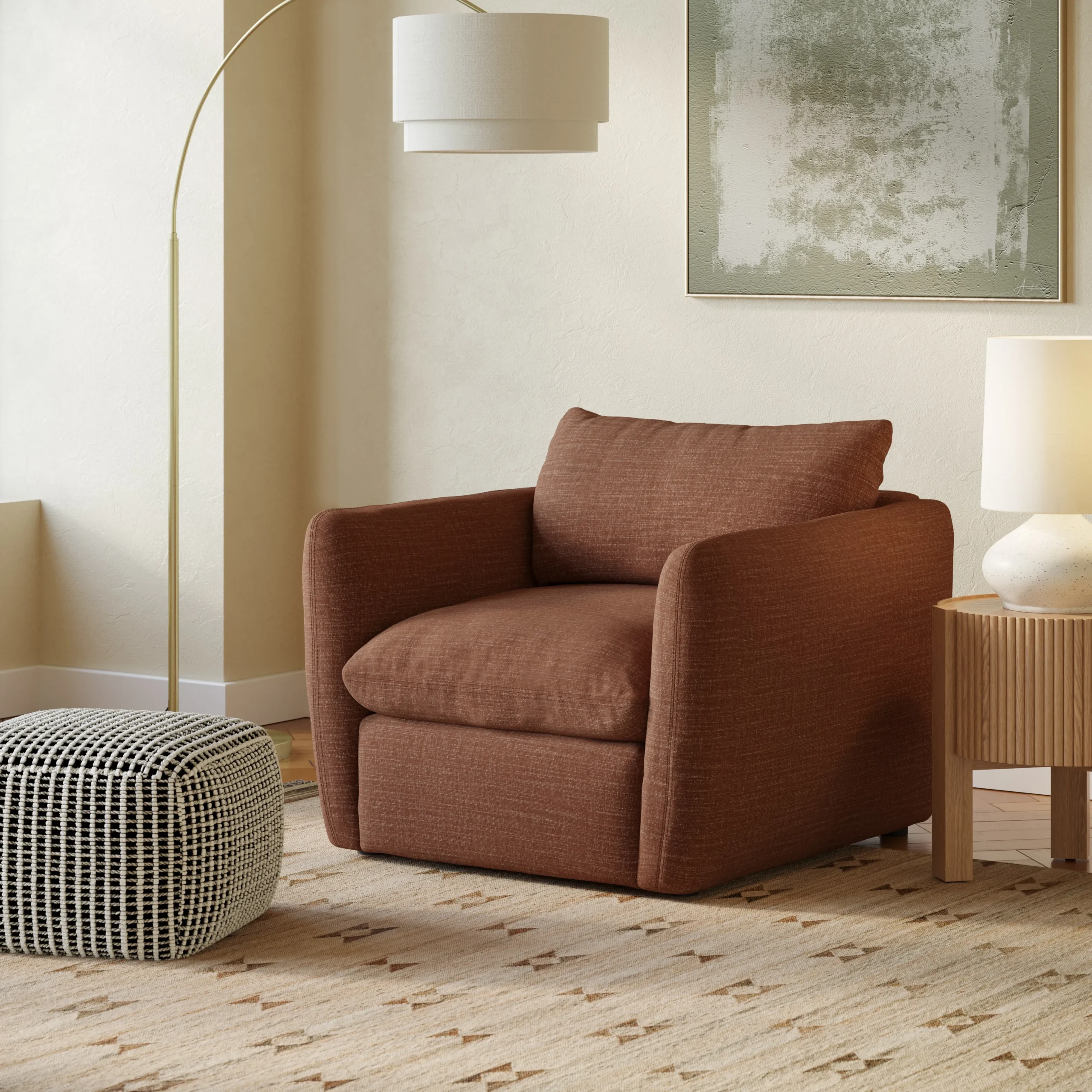 Leigh 42_ Lounge Chair - Napa Rust - Image 12