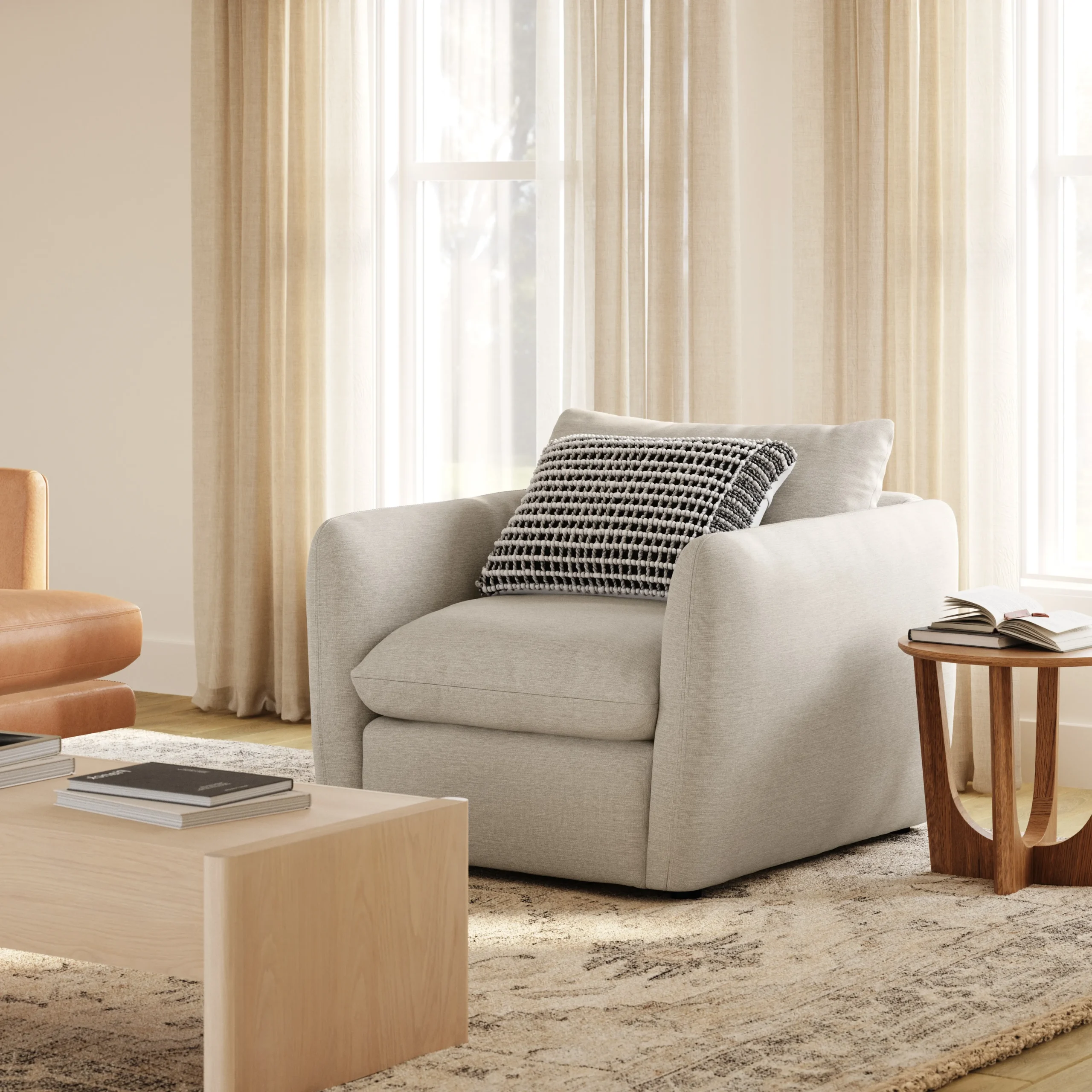 Leigh 42_ Lounge Chair - Silver Ivory - Image 12