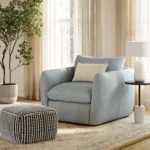 Leigh 42_ Lounge Chair - Silver Light Blue
