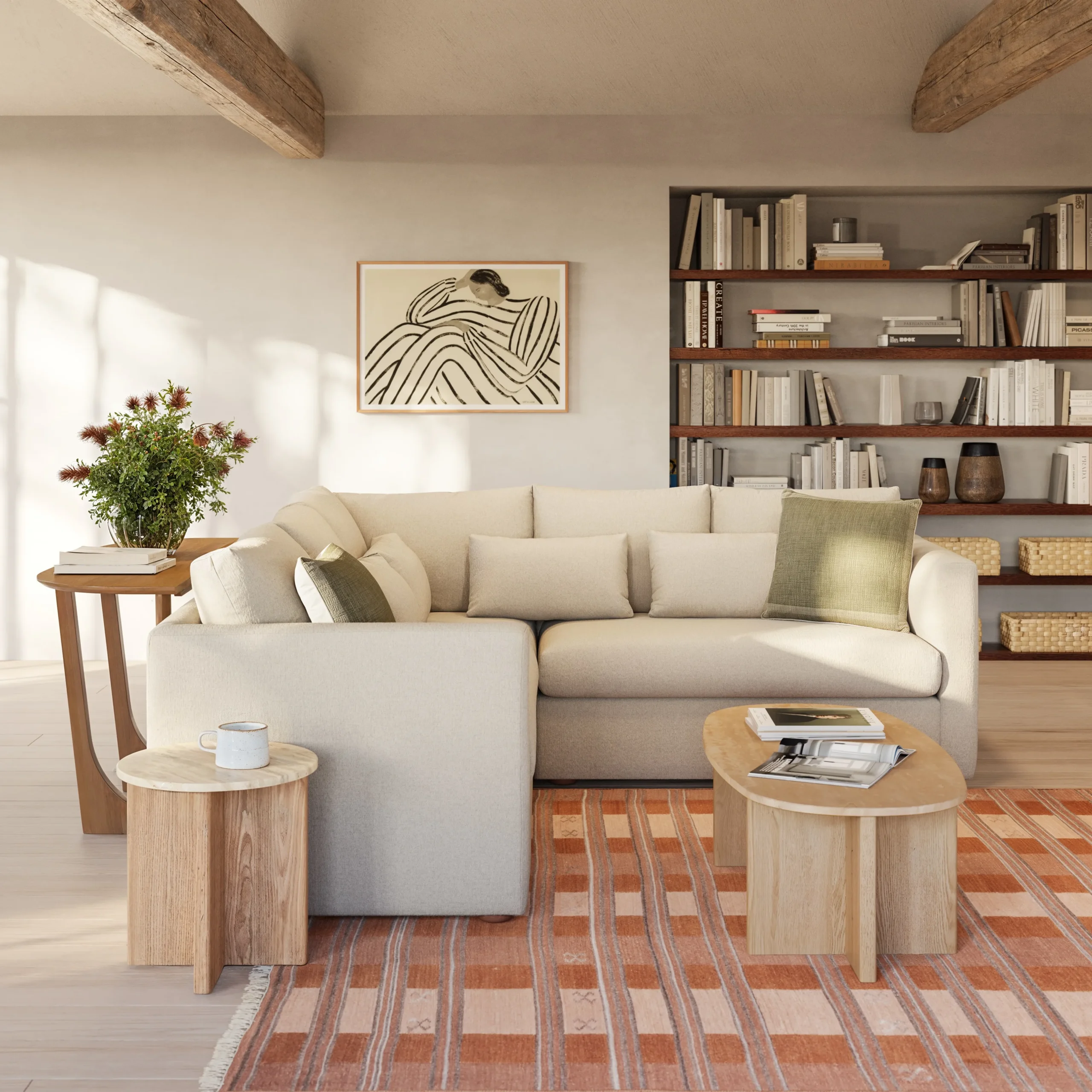 Marina 92_ Corner Sectional - Clover Ivory - Image 2