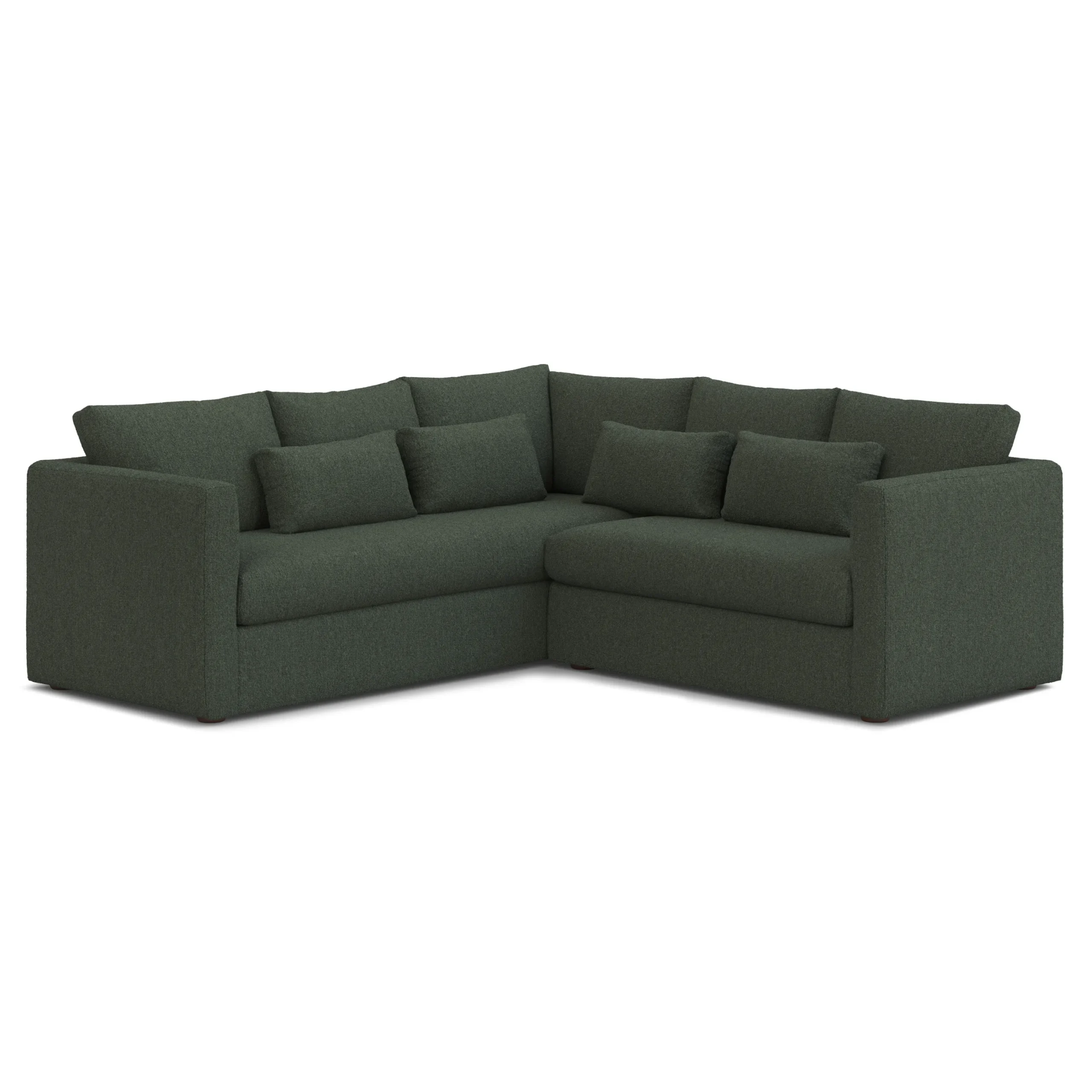 Marina 92_ Corner Sectional - Green Wool Bouclé - Image 2