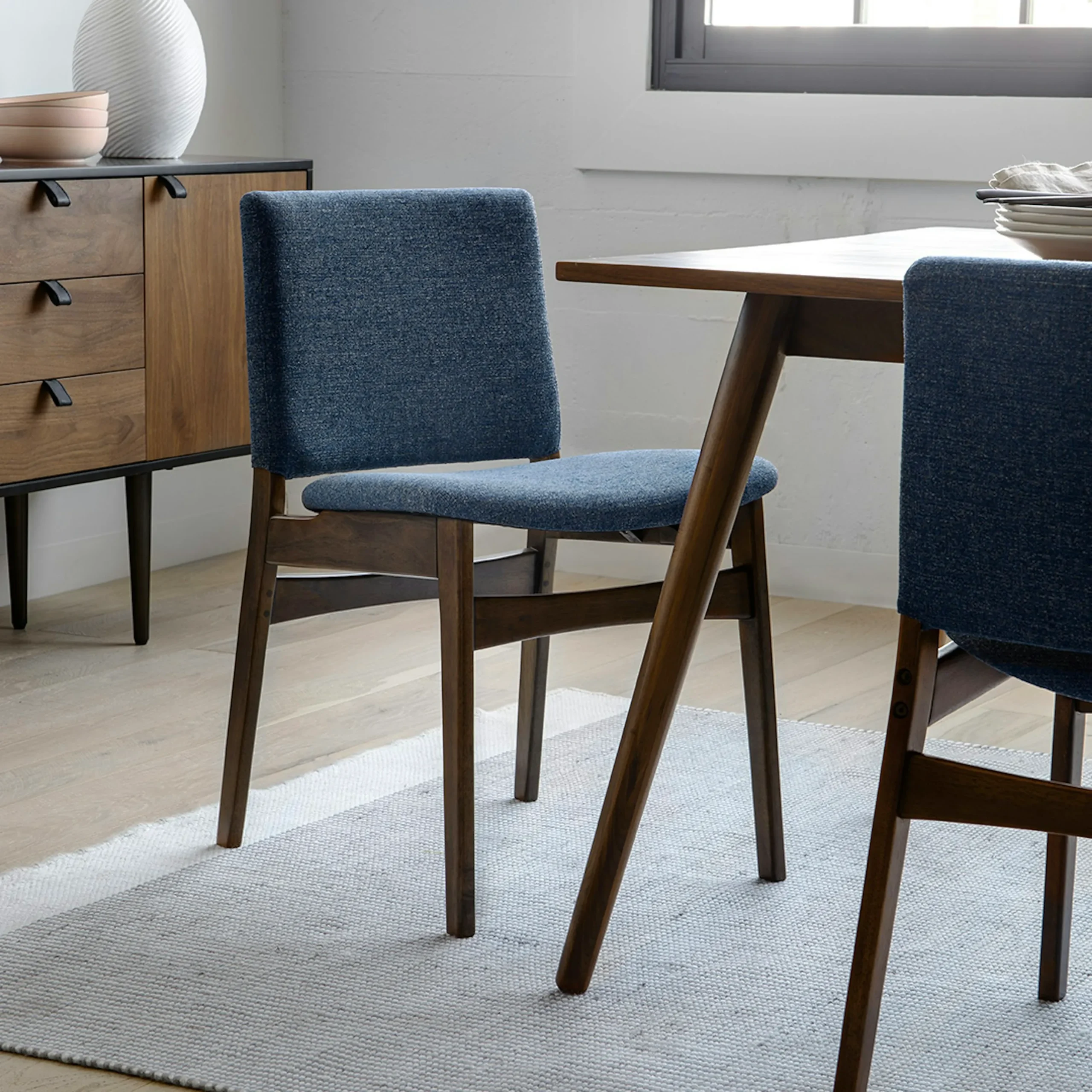 Nosh Dining Chair - Walnut and Denim Blue - Image 2