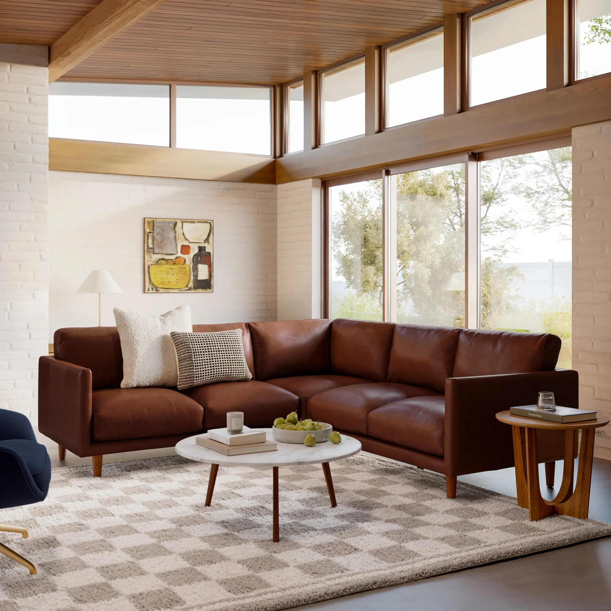 Nirvana 88_ Leather Corner Sectional - Indiana Brown - Image 2
