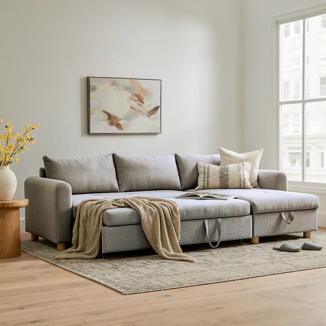 Nordby 104_ Reversible Sleeper Sectional - Pep Gray - Image 2