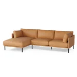 Olsen 110_ Leather Left Sectional - Charme Tan
