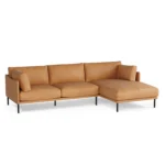 Olsen 110_ Leather Right Sectional - Charme Tan