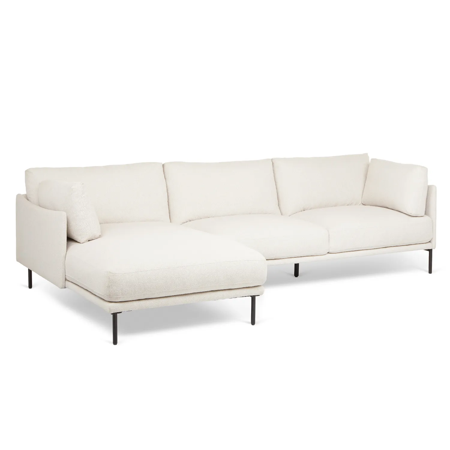 Olsen 110_ Left Sectional - Ratine Ivory - Image 2