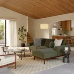 Rhett 93_ Right Chaise Sectional - Felted Green