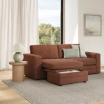 Riley 84_ Reversible Storage Sectional - Napa Rust