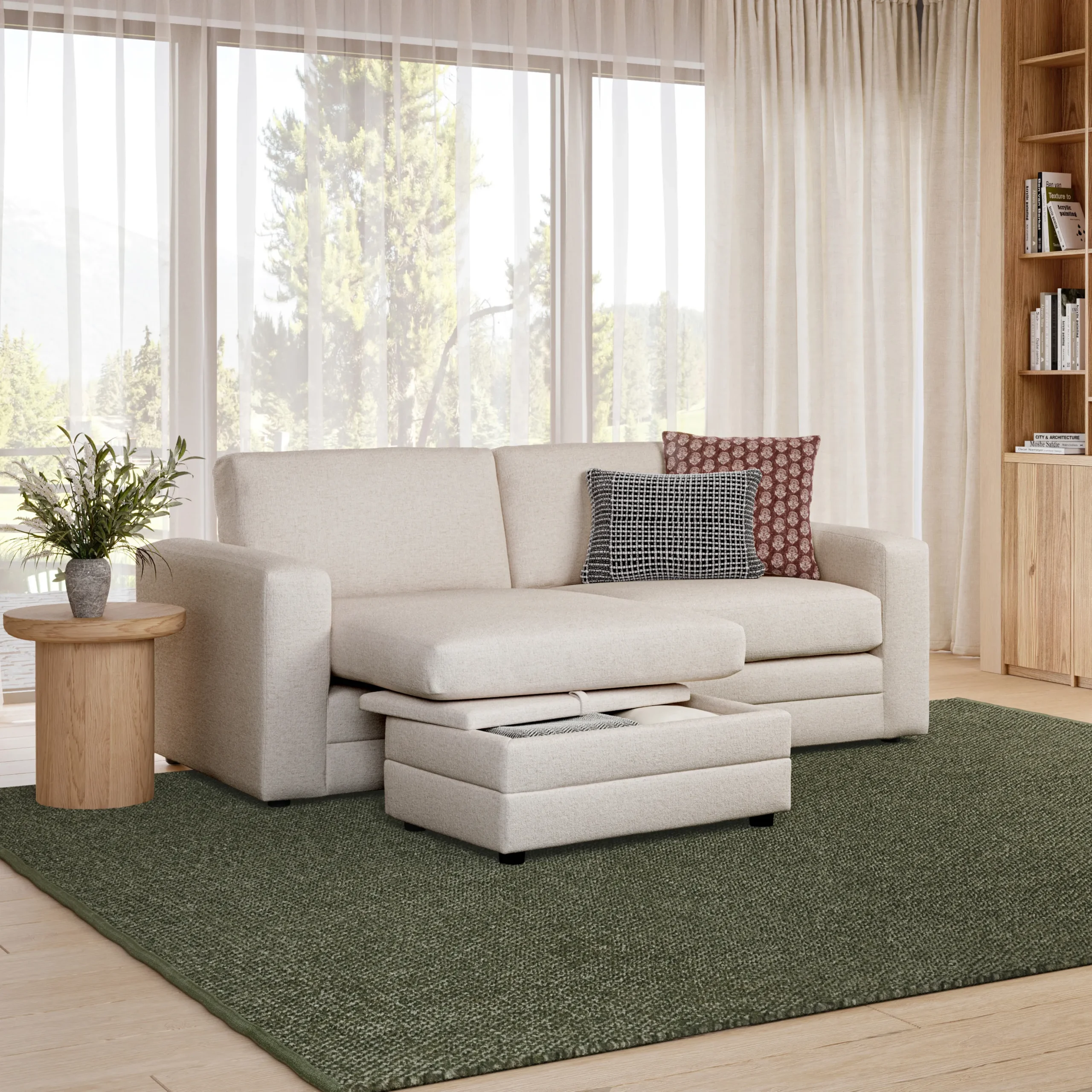 Riley 84_ Reversible Storage Sectional - Napa White - Image 2
