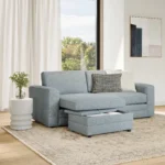 Riley 84_ Reversible Storage Sectional - Silver Light Blue
