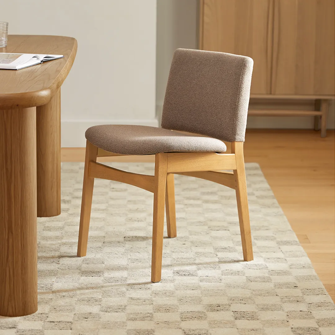 Nosh Dining Chair - Oak and Ratine Brown - Image 2