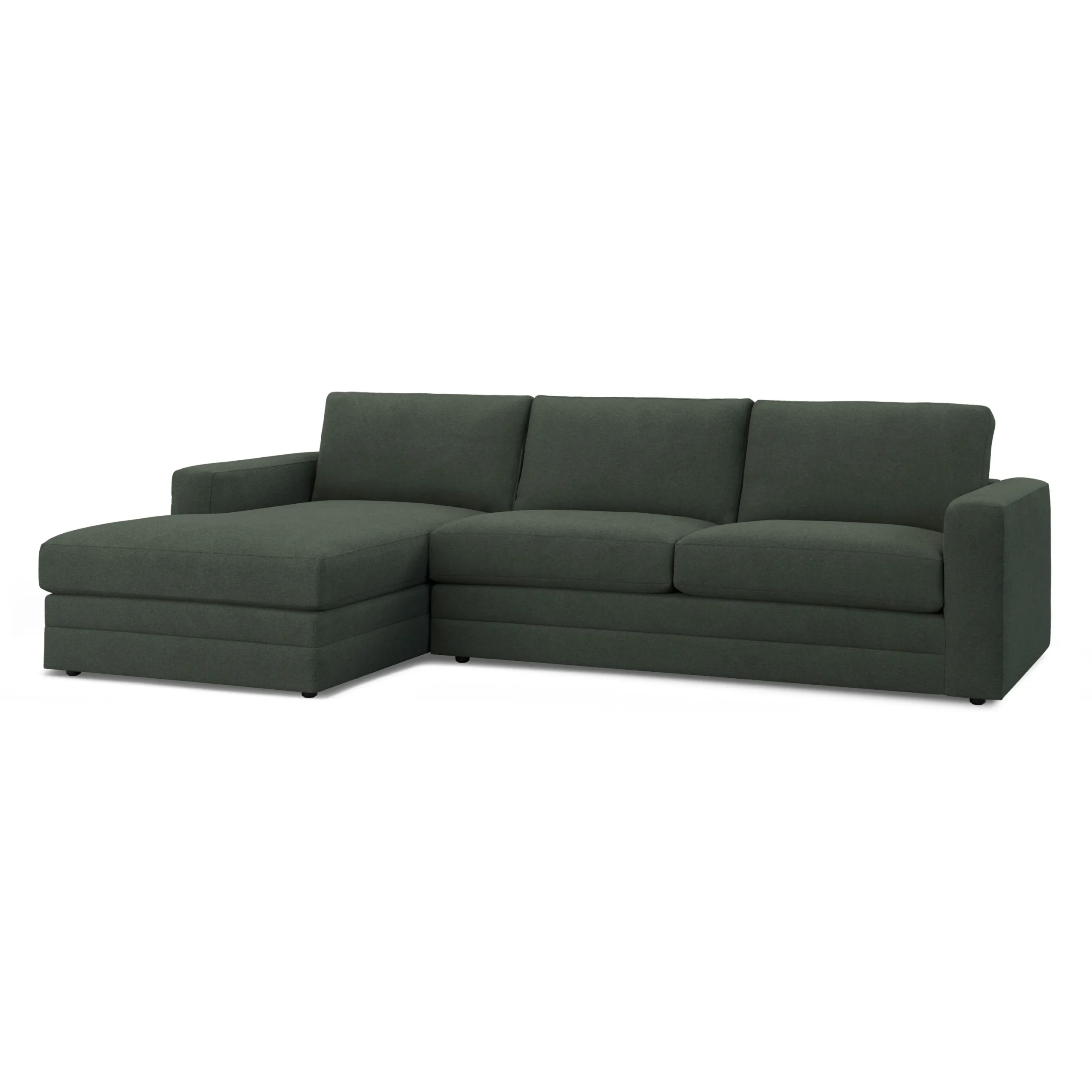 Riley 118.5_ Left Sectional - Green Wool Bouclé - Image 2