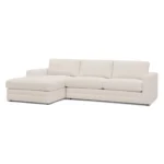 Riley 118.5_ Left Sectional - Ivory Wool Bouclé