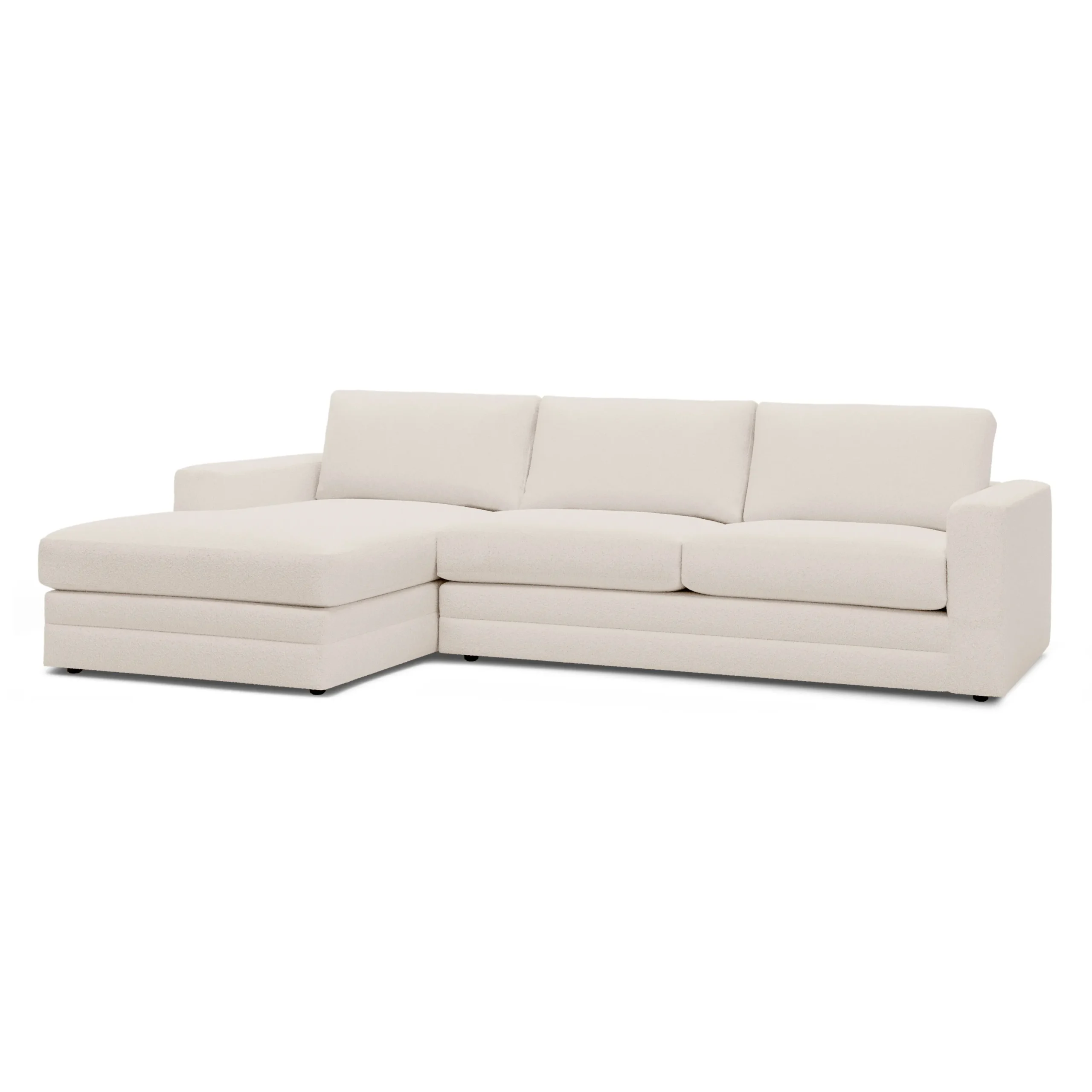 Riley 118.5_ Left Sectional - Ivory Wool Bouclé - Image 2