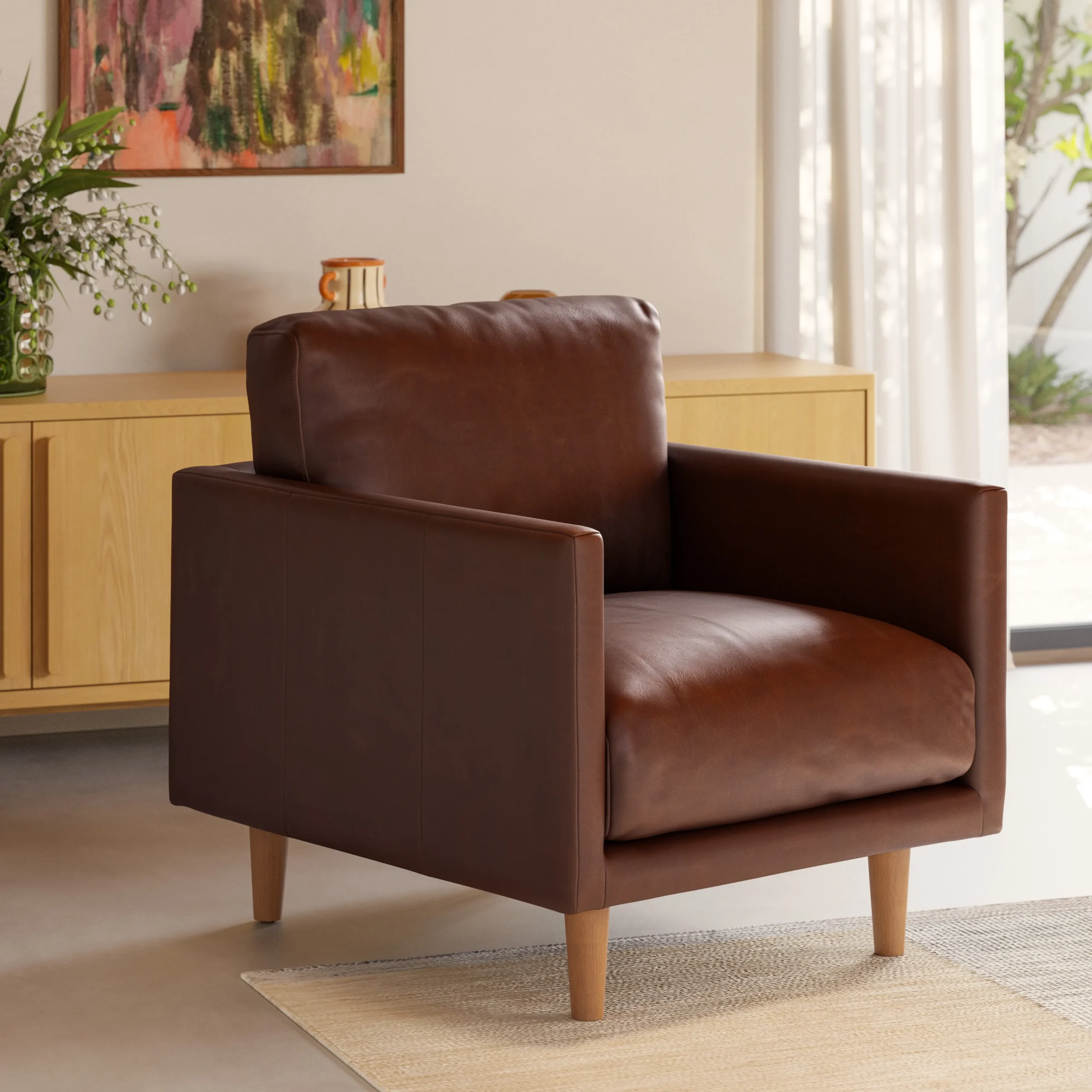 Nirvana 30_ Leather Lounge Chair - Indiana Brown
