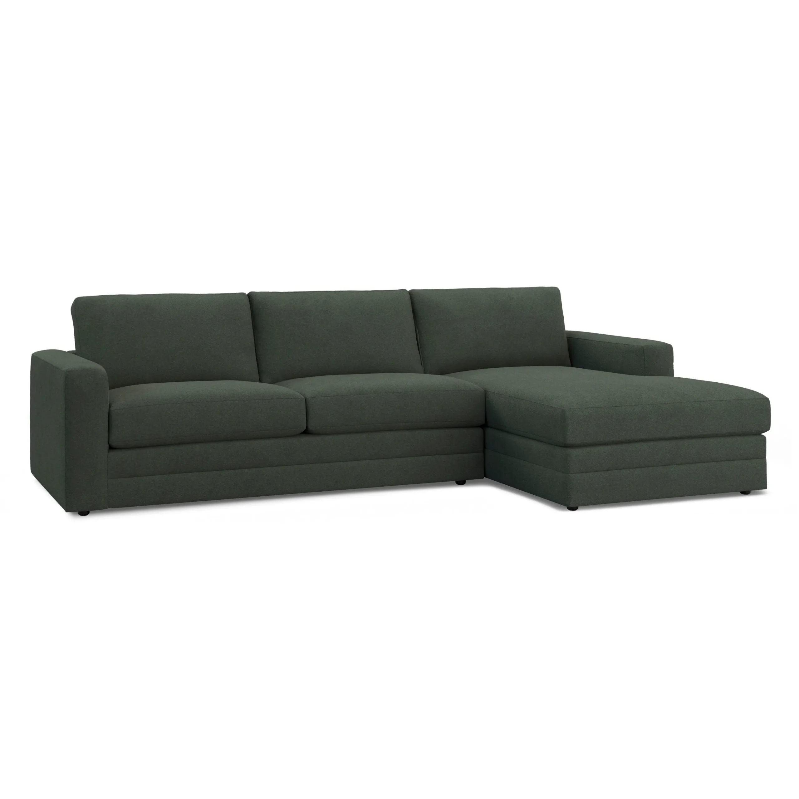 Riley 118.5_ Right Sectional - Green Wool Bouclé - Image 2