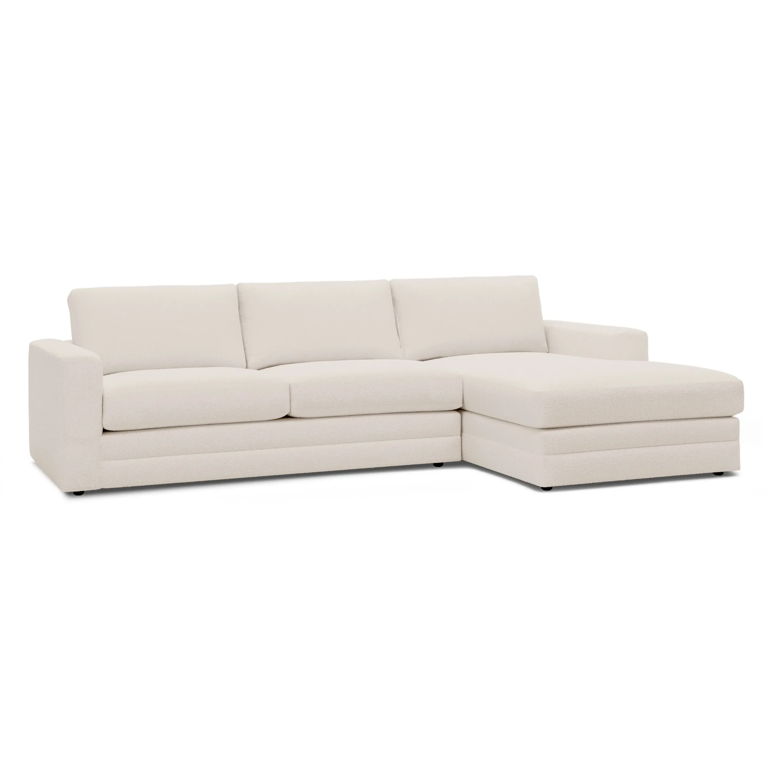 Riley 118.5_ Right Sectional - Ivory Wool Bouclé - Image 2