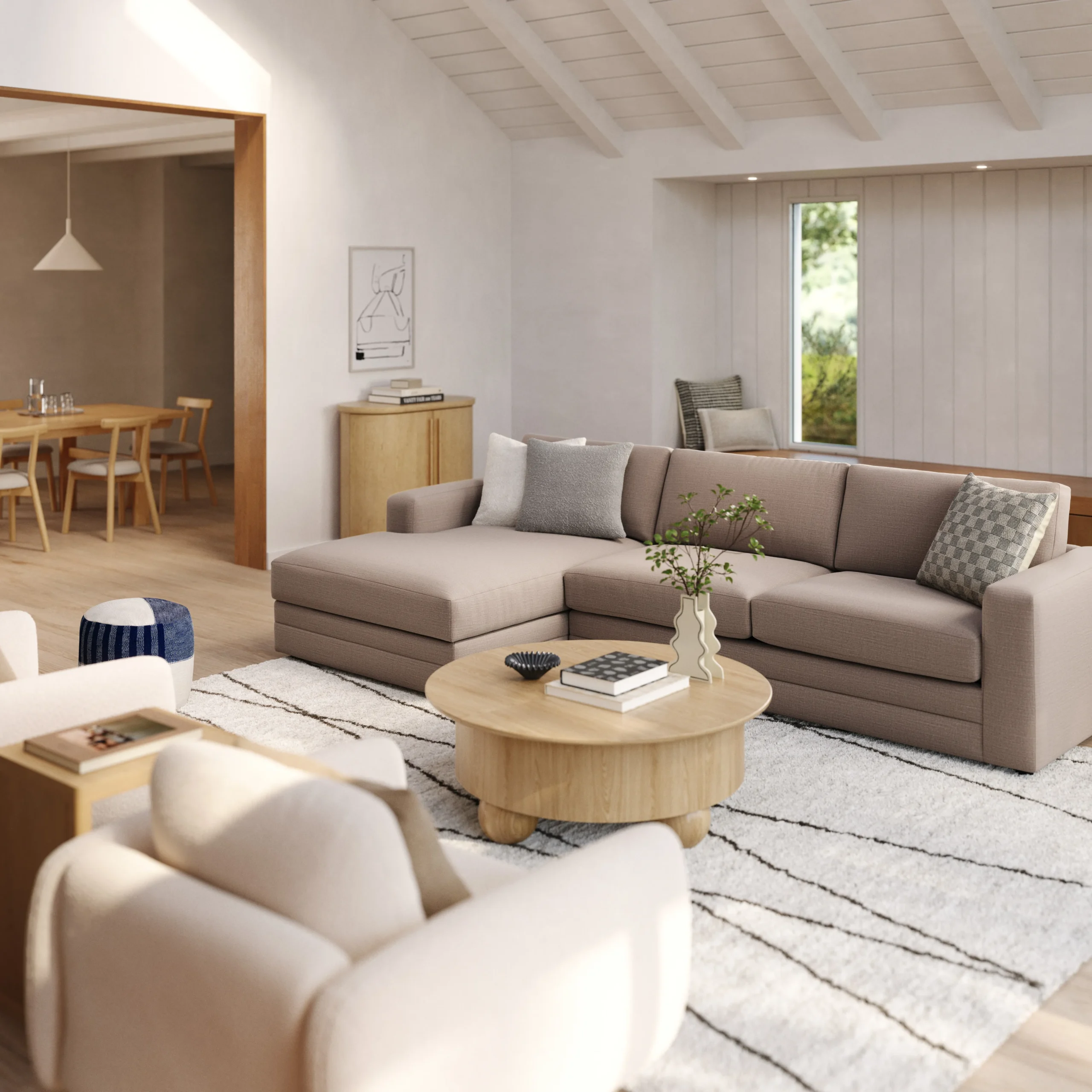 Riley 118_ Left Storage Sleeper Sectional - Napa Quartz - Image 2