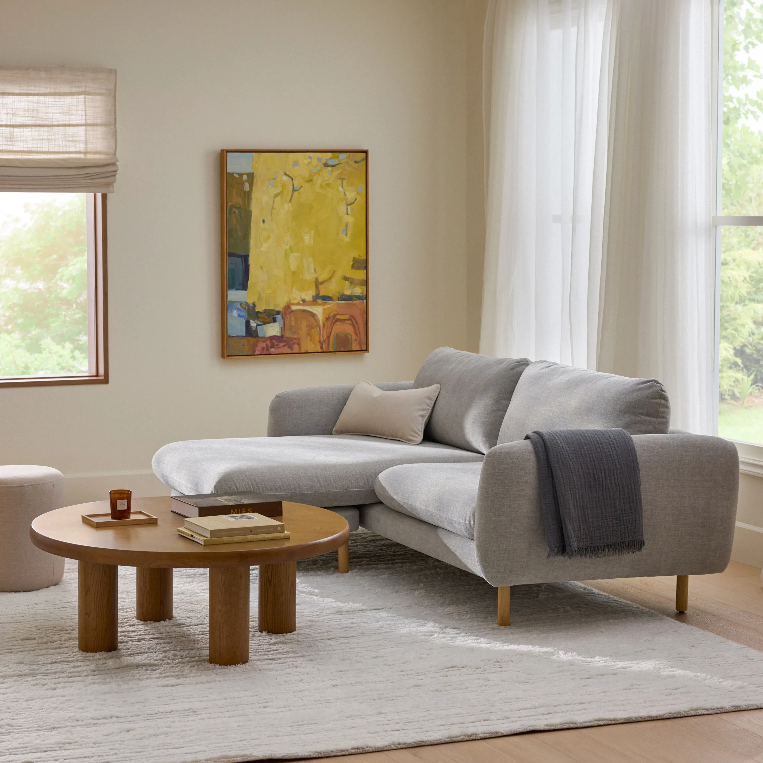Sanders 85.5_ Reversible Sectional - Hestia Gray - Image 2
