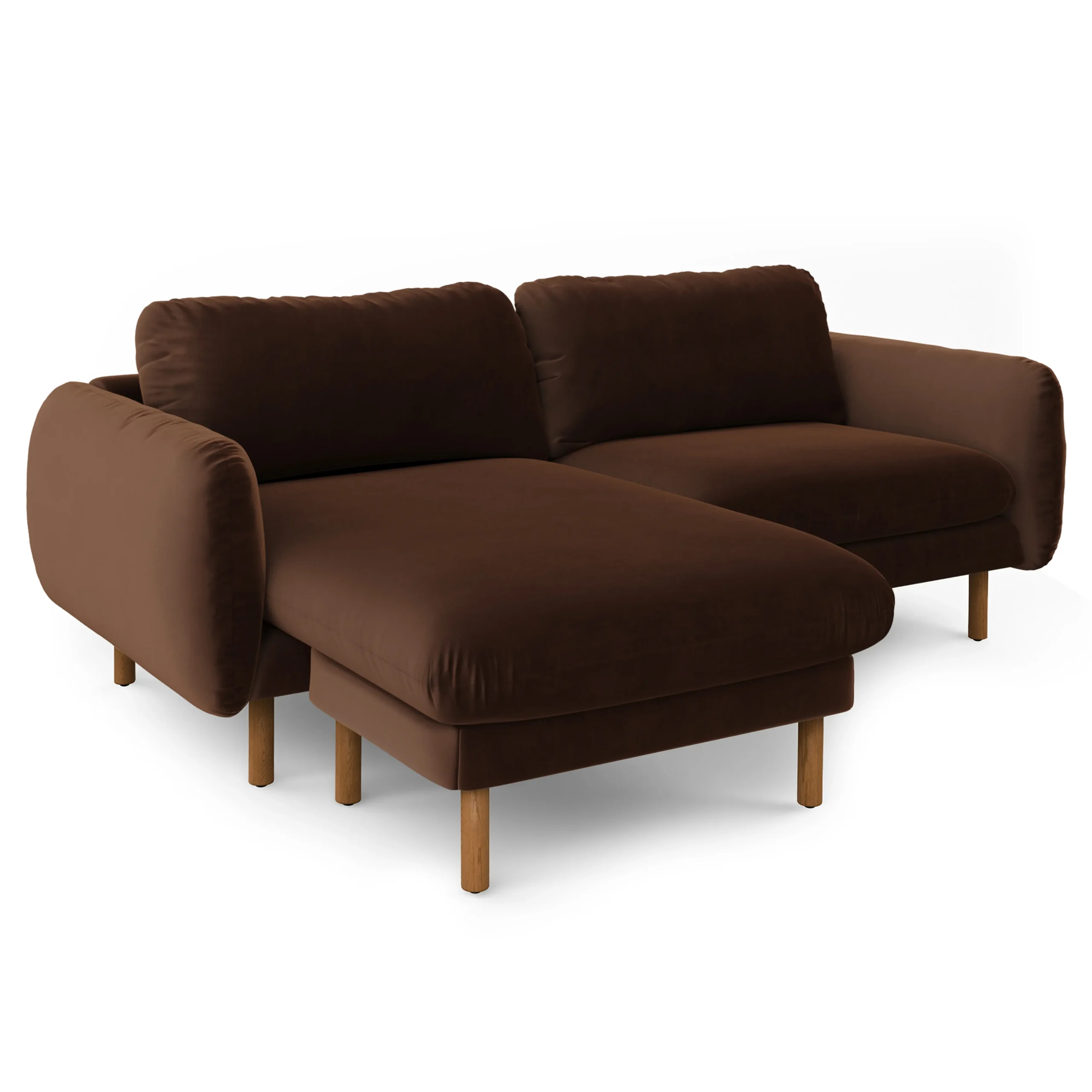 Sanders 85.5_ Velvet Reversible Sectional - Plush Pacific Brown - Image 2
