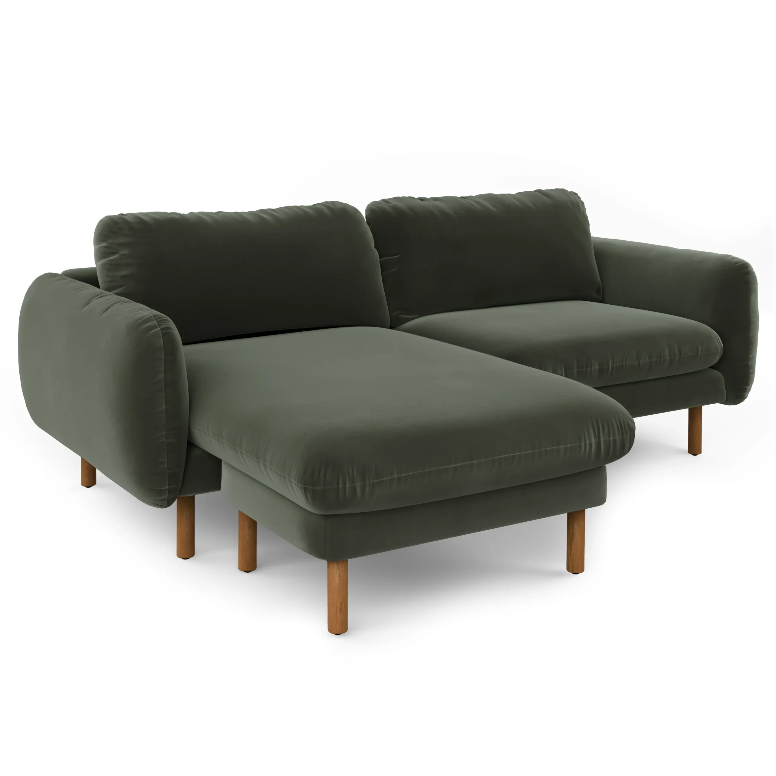 Sanders 85.5_ Velvet Reversible Sectional - Plush Pacific Green - Image 2