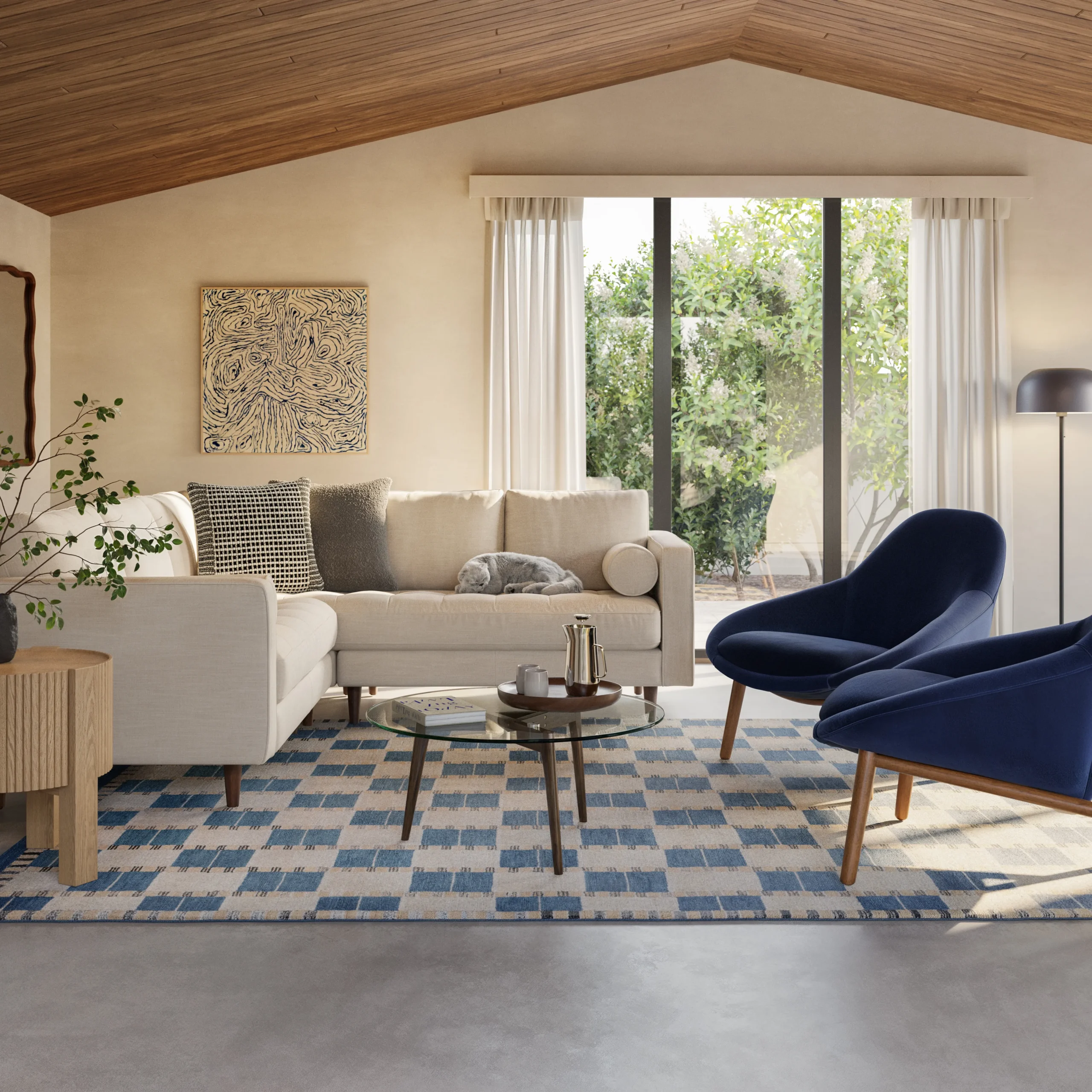 Sven 91_ Tufted Corner Sectional - Biscuit Cream - Image 2