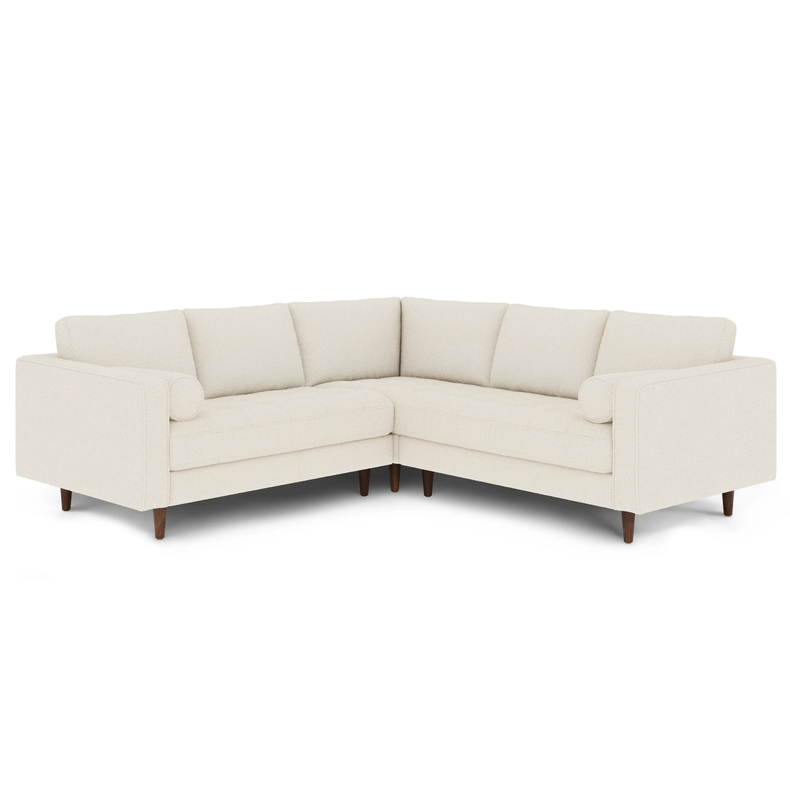 Sven 91_ Tufted Corner Sectional - Ivory Wool Bouclé - Image 2