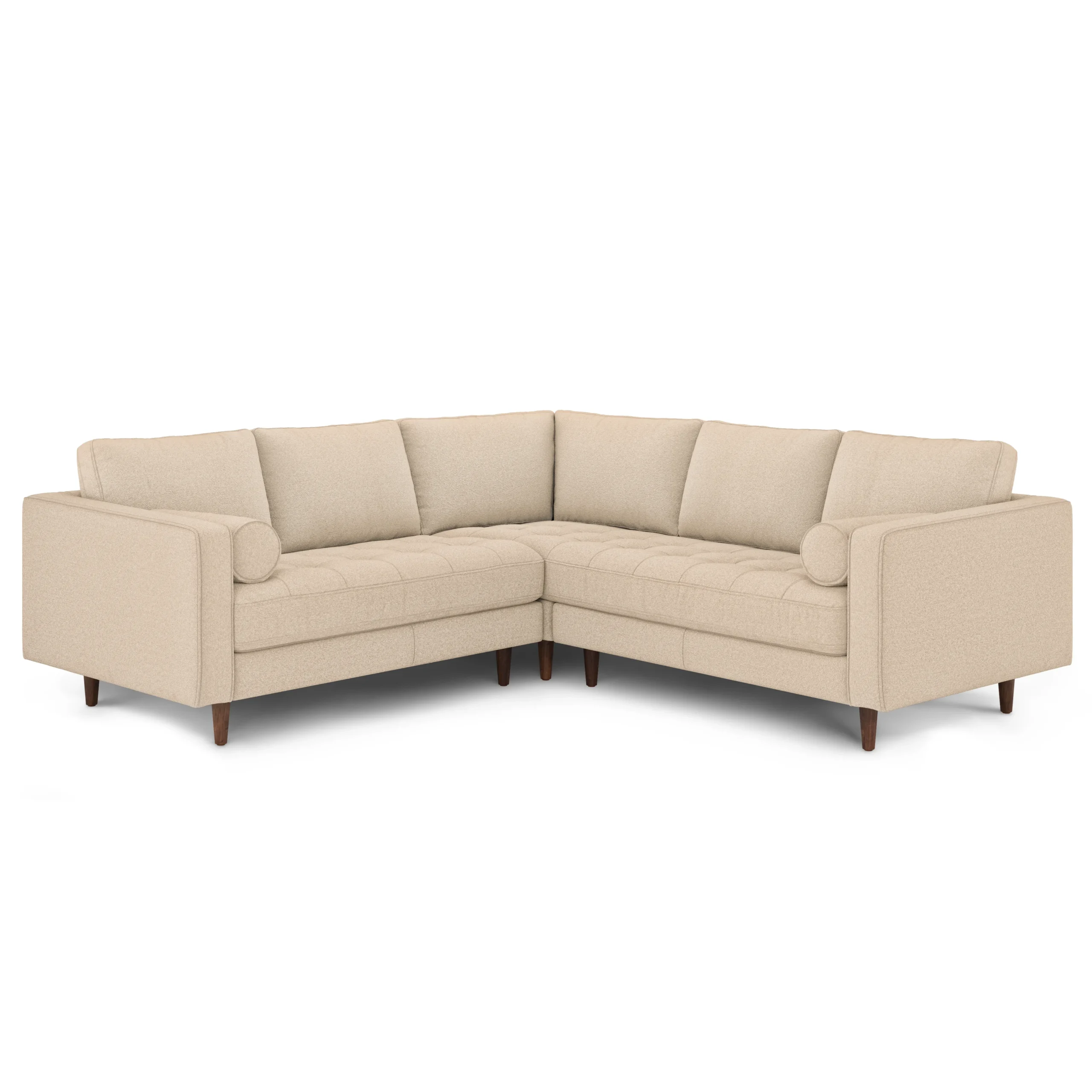 Sven 91_ Tufted Corner Sectional - Ratine Buff - Image 2