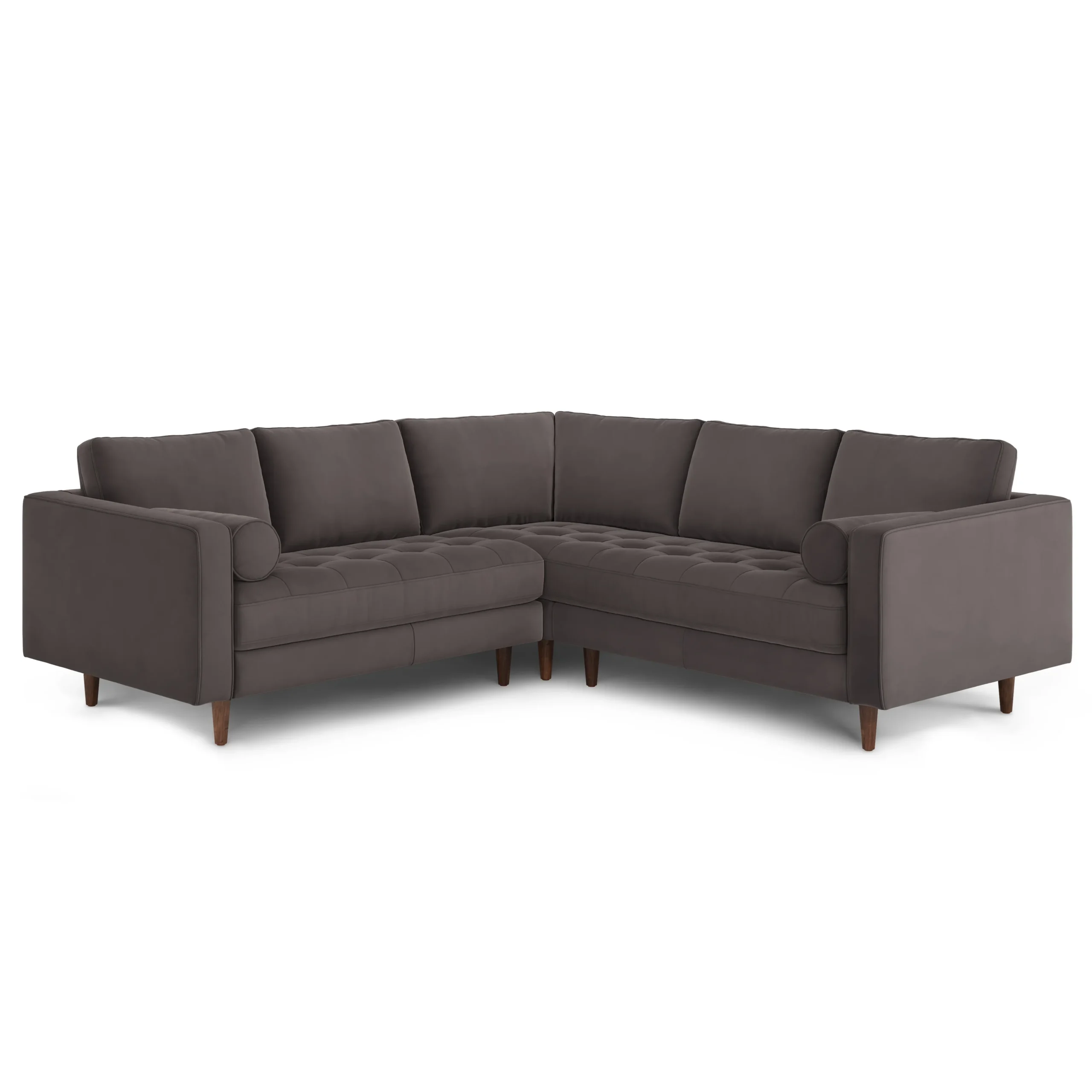 Sven 91_ Tufted Velvet Corner Sectional - Hale Warm Gray - Image 2