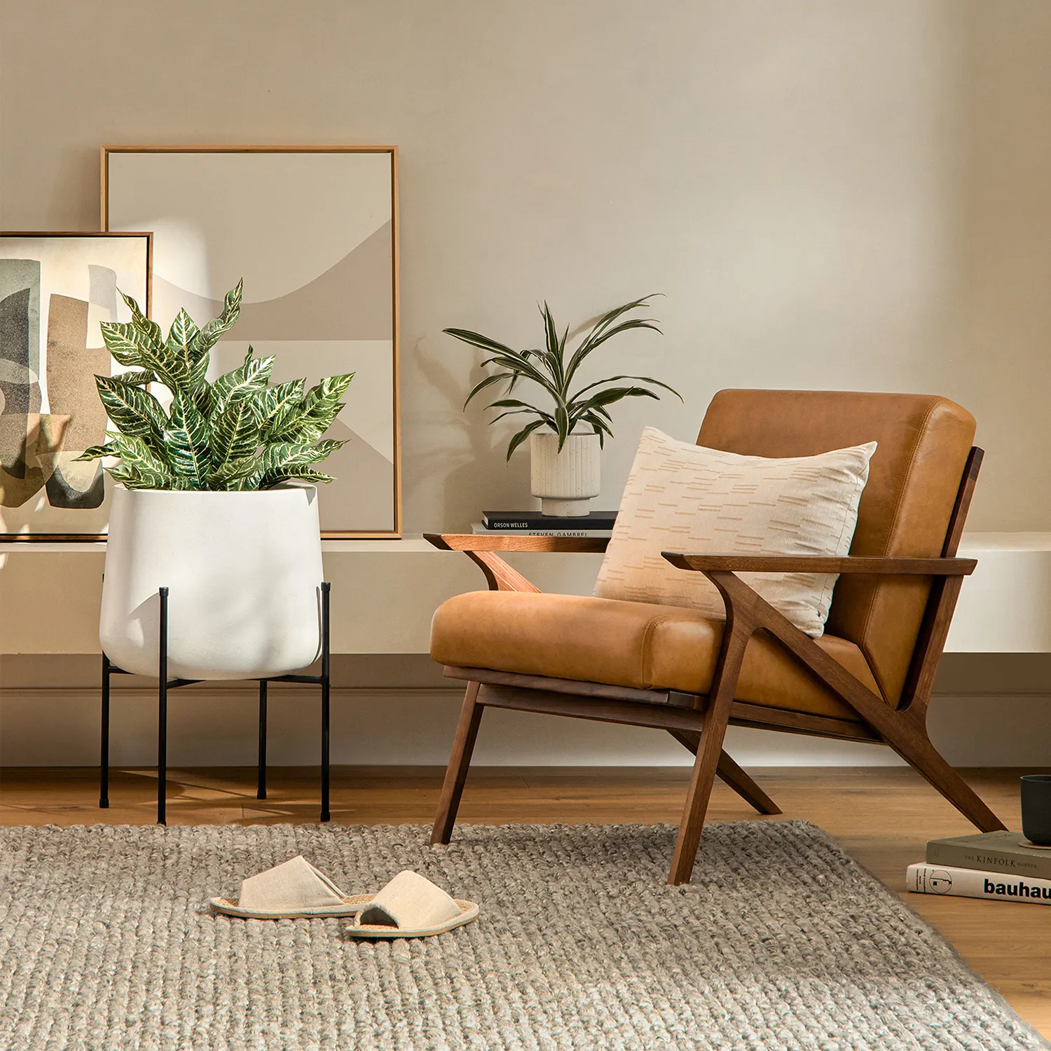 Otio 26_ Leather Lounge Chair - Walnut and Toscana Tan - Image 20