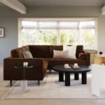 Sven 91_ Tufted Velvet Corner Sectional - Plush Pacific Brown