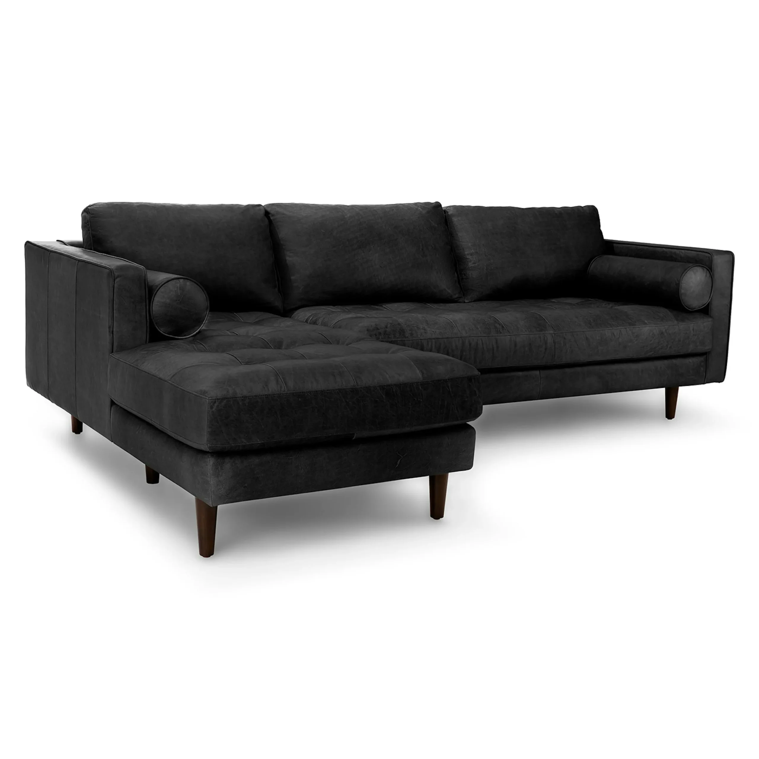 Sven 100_ Tufted Leather Left Sectional - Oxford Black - Image 2