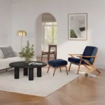 Otio 26_ Velvet Lounge Chair - Walnut and Hale Ink