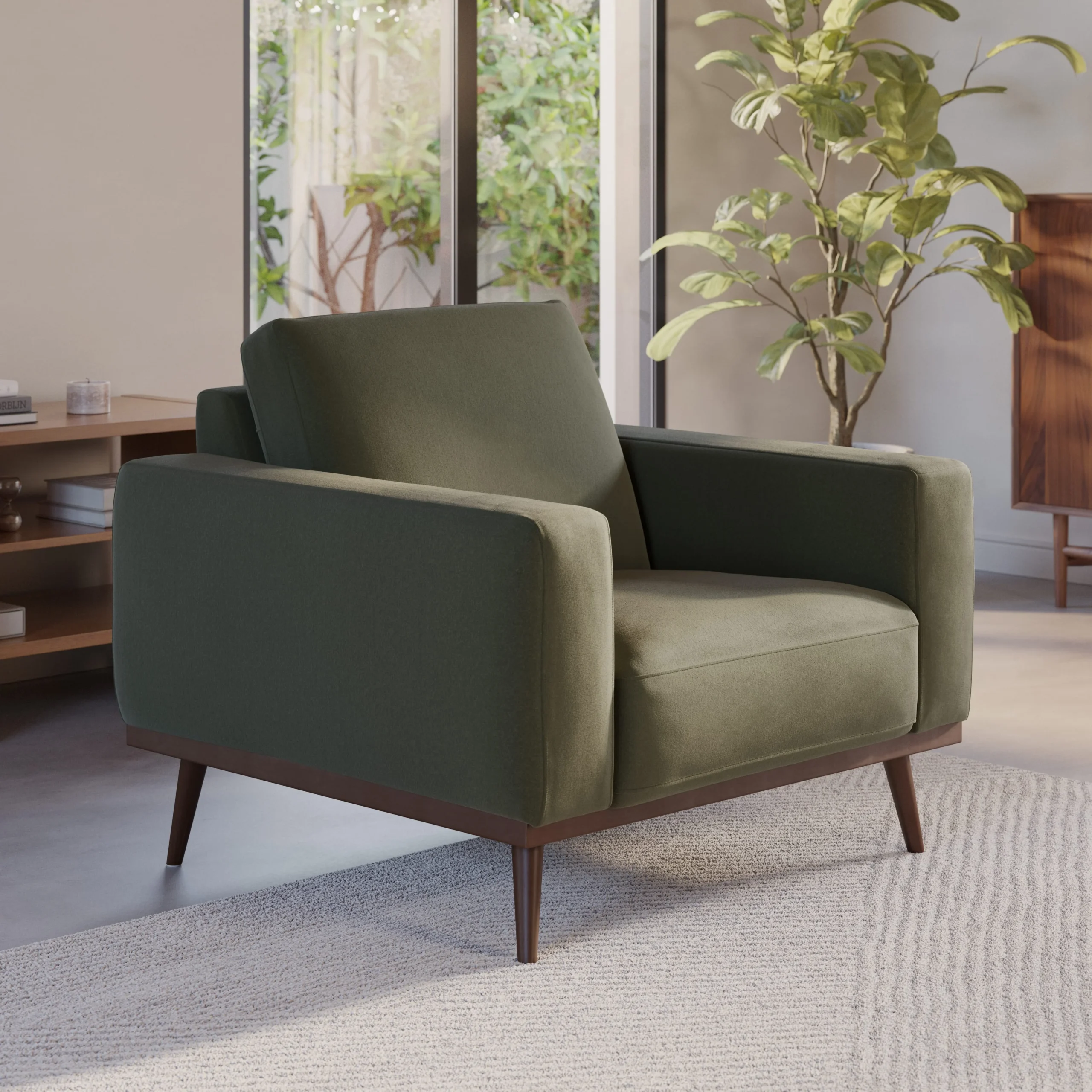 Rhett 38.5_ Lounge Chair - Felted Green