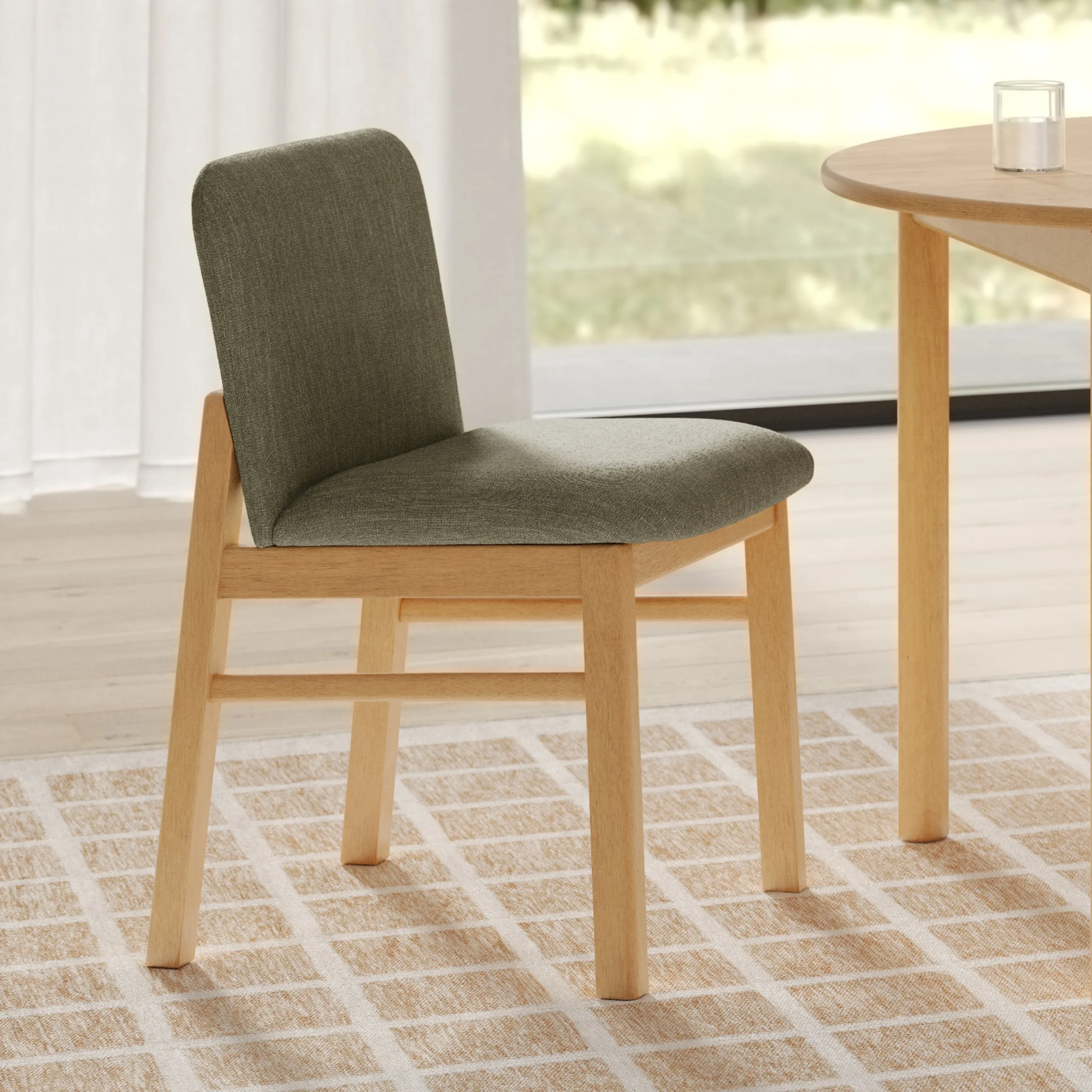 Mikkel Dining Chair - White Oak and Algonquin Green - Image 2