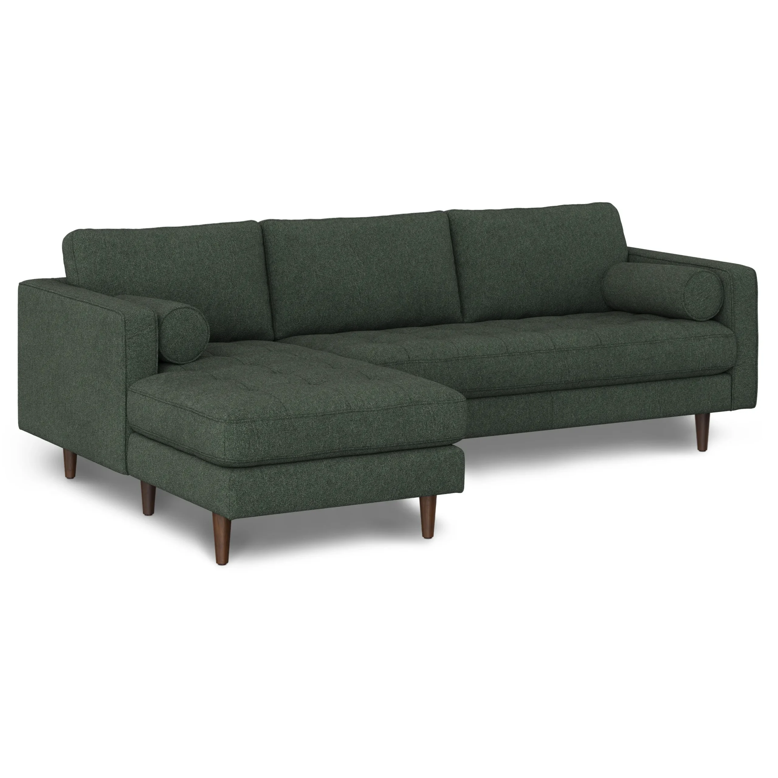 Sven 100_ Tufted Left Sectional - Green Wool Bouclé - Image 2