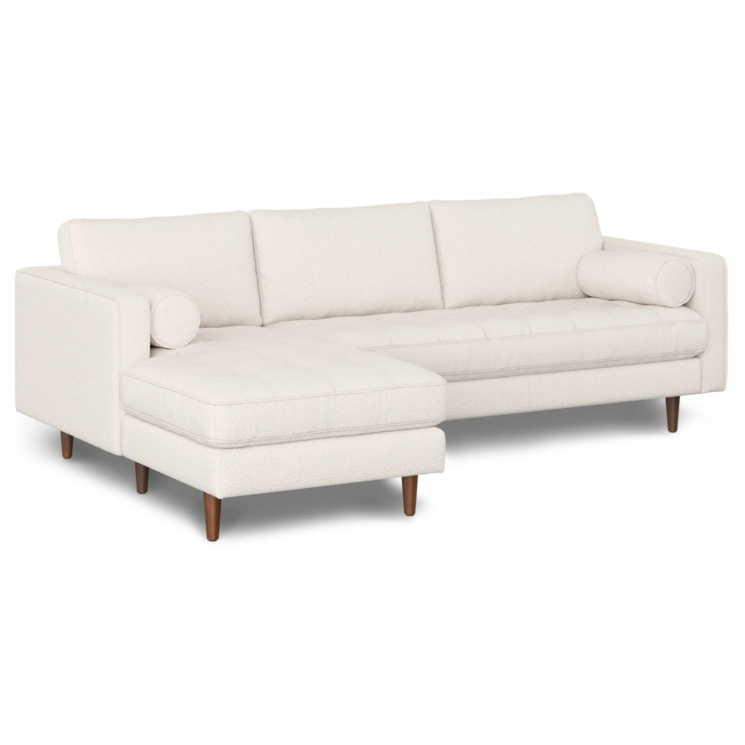 Sven 100_ Tufted Left Sectional - Ivory Wool Bouclé - Image 2