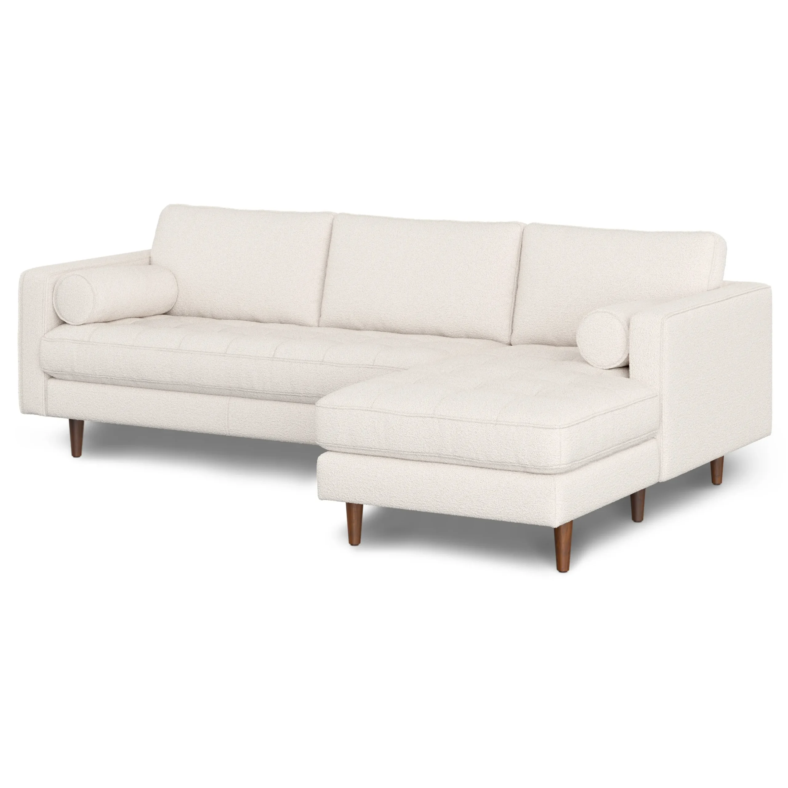 Sven 100_ Tufted Right Sectional - Ivory Wool Bouclé - Image 2