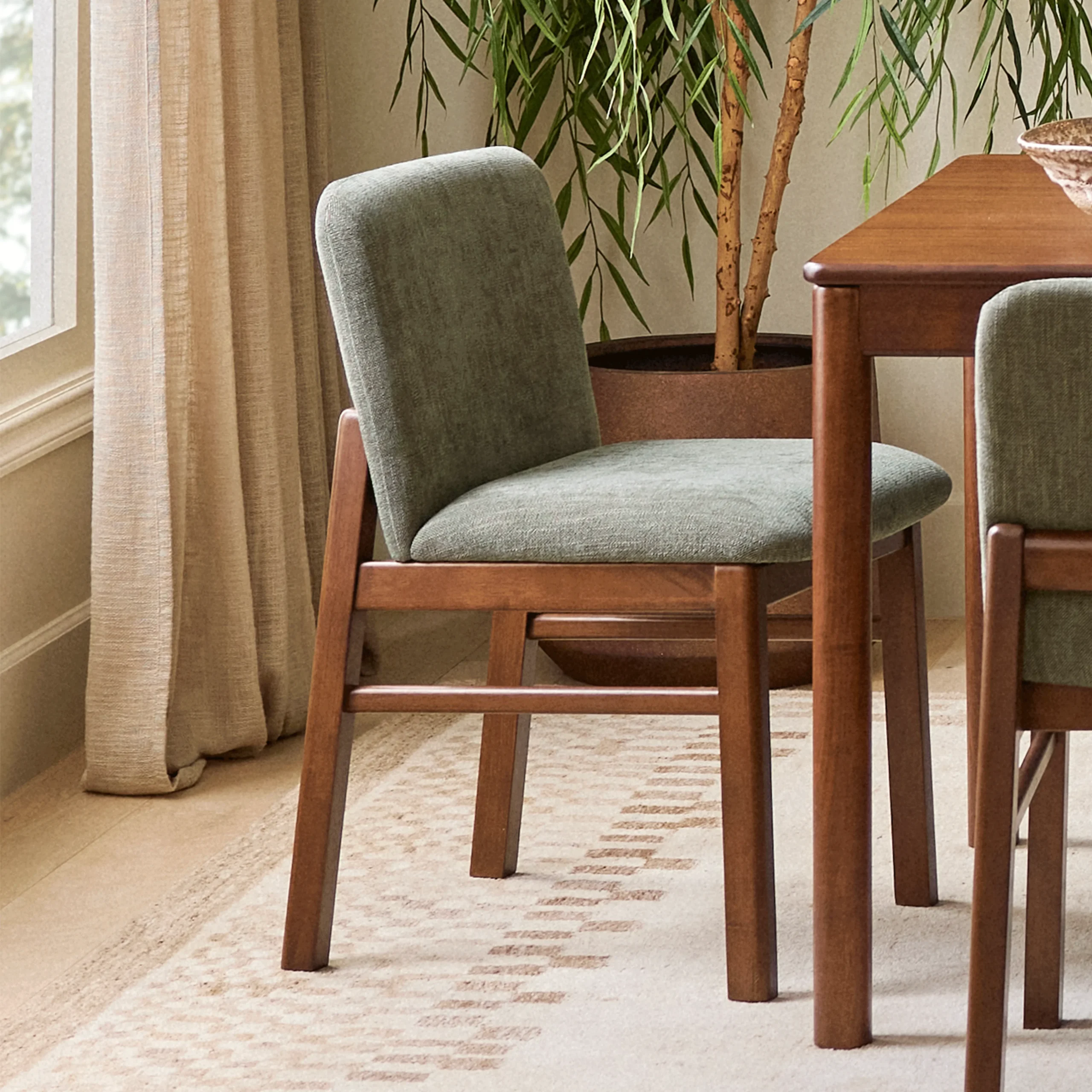 Mikkel Dining Chair - Walnut and Algonquin Green - Image 2
