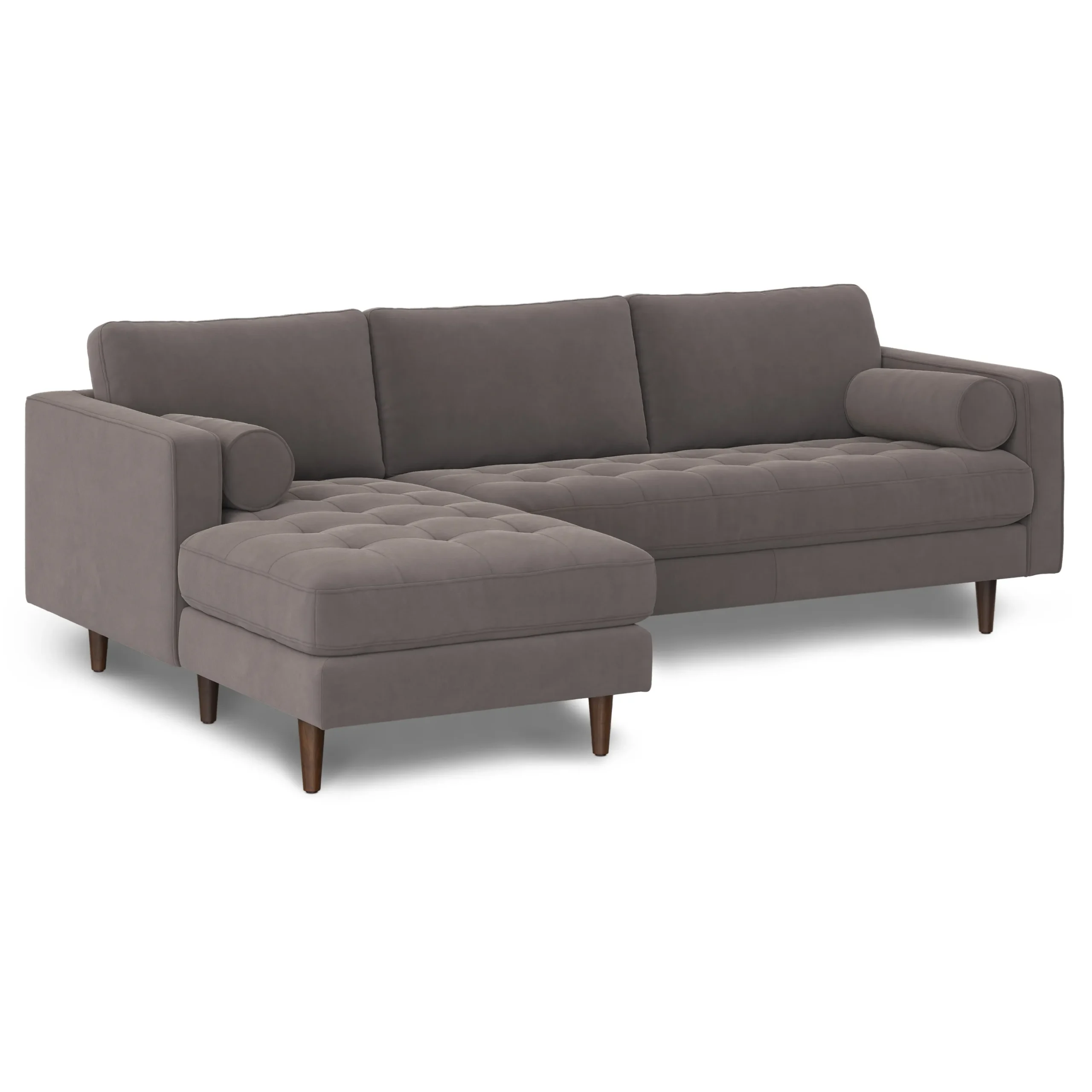Sven 100_ Tufted Velvet Left Sectional - Hale Warm Gray - Image 2