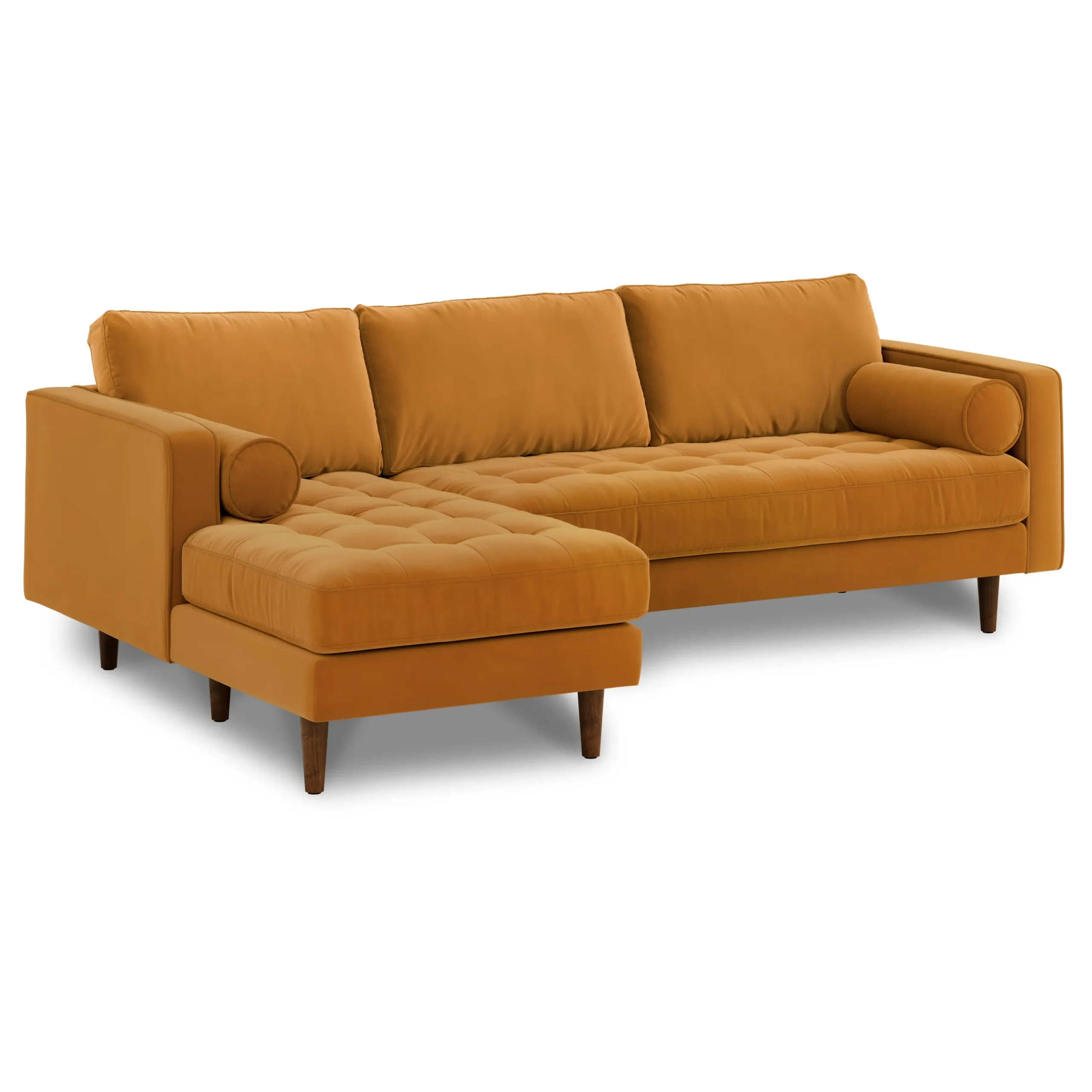 Sven 100_ Tufted Velvet Left Sectional - Plush Pacific Ginger - Image 2