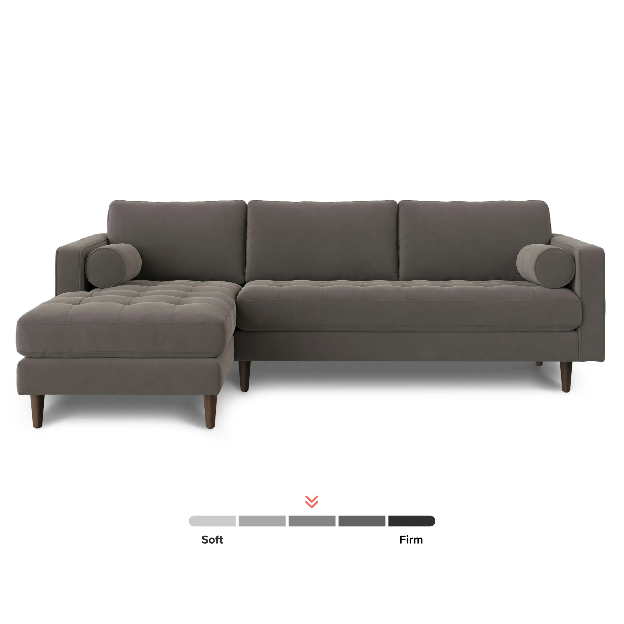 Sven 100_ Tufted Velvet Left Sectional - Hale Warm Gray - Image 3