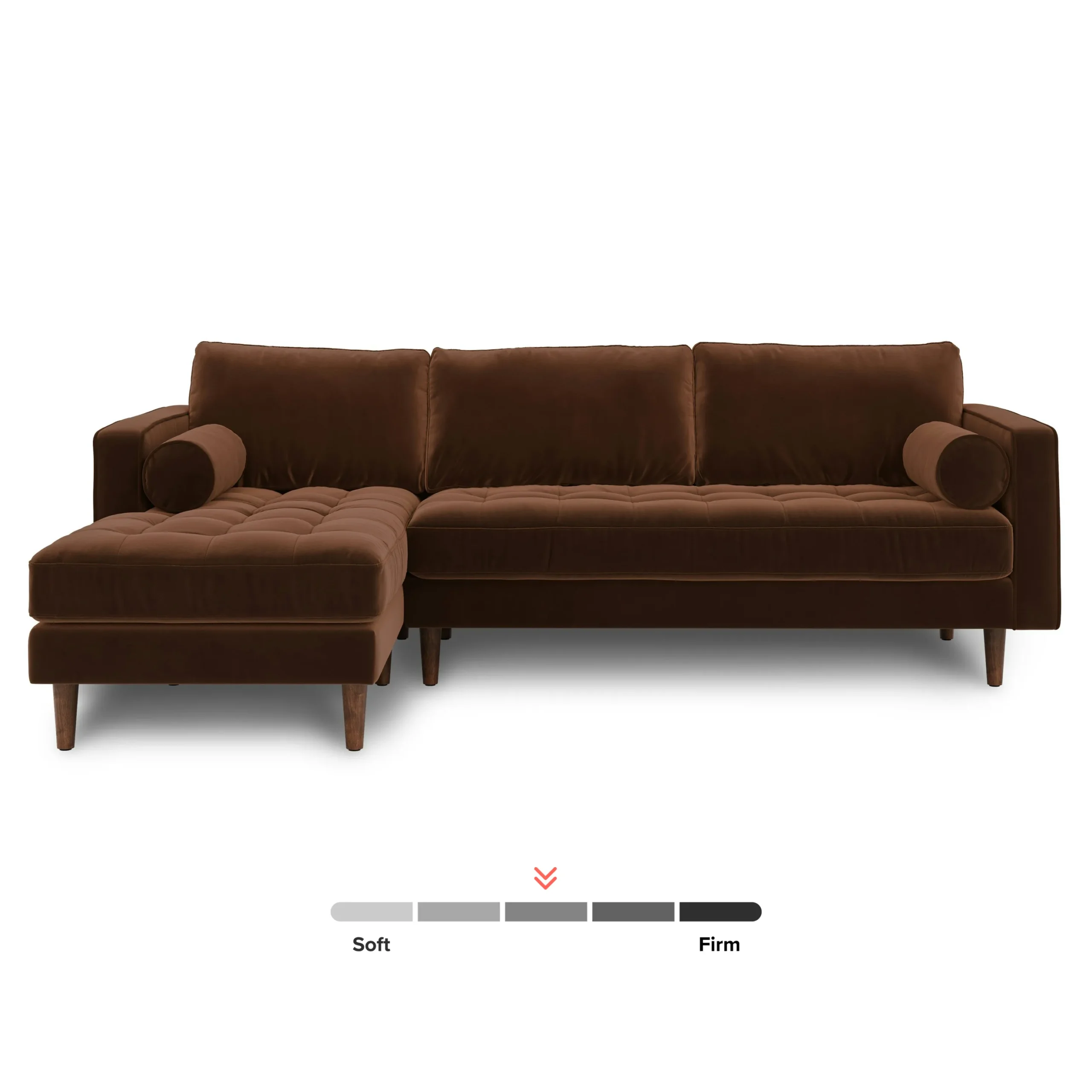 Sven 100_ Tufted Velvet Left Sectional - Plush Pacific Brown - Image 3