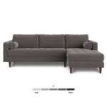 Sven 100_ Tufted Velvet Right Sectional - Hale Warm Gray